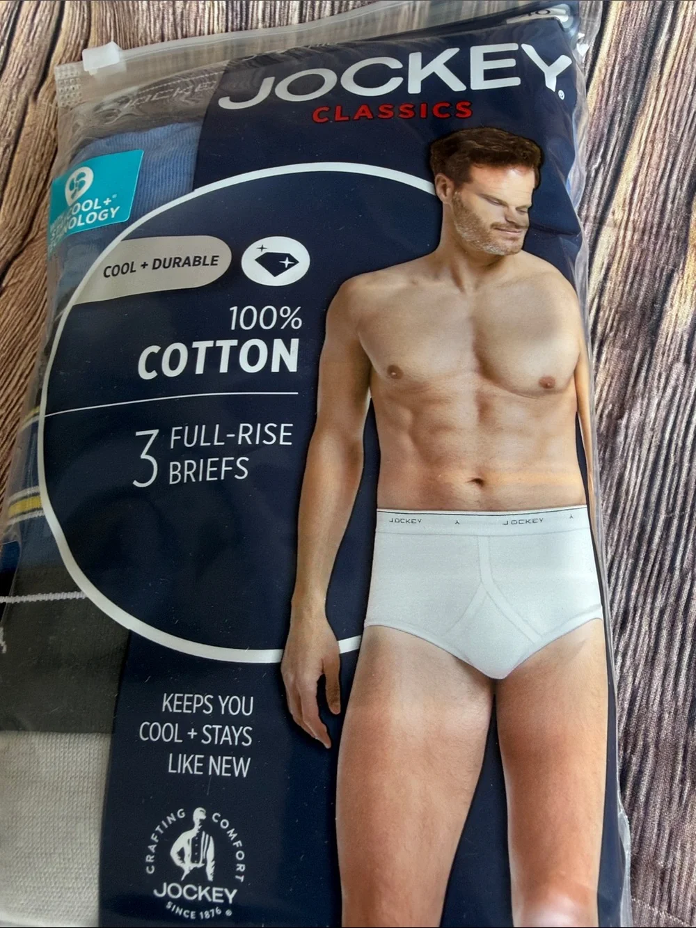 Jockey Classics Men’s 100% Cotton Full-Rise Briefs 3-Pack Size 40 New